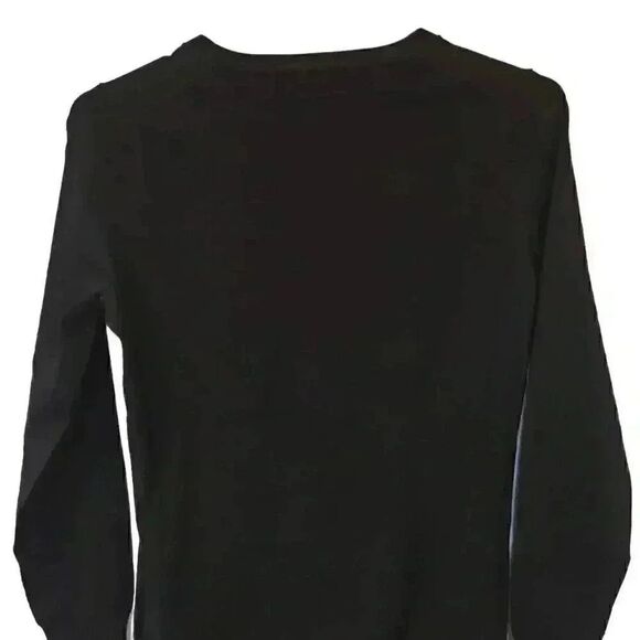 Banana Republic Women's Black Extra Fine Merino Wool/Nylon/Spandex Button Down C - Picture 6 of 11